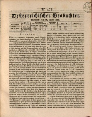 Der Oesterreichische Beobachter Mittwoch 24. Juni 1835