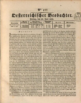 Der Oesterreichische Beobachter Freitag 26. Juni 1835