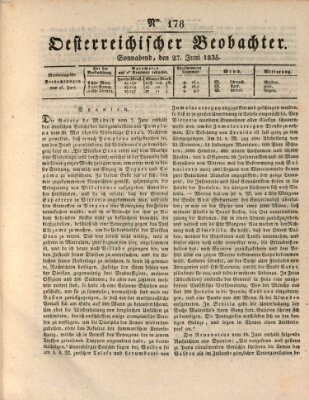 Der Oesterreichische Beobachter Samstag 27. Juni 1835