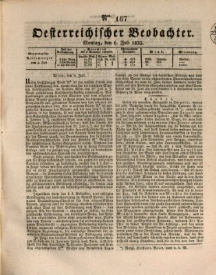 Der Oesterreichische Beobachter Montag 6. Juli 1835