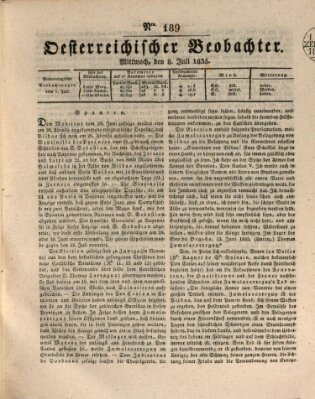 Der Oesterreichische Beobachter Mittwoch 8. Juli 1835