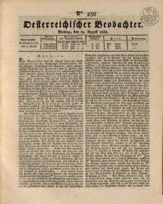 Der Oesterreichische Beobachter Montag 24. August 1835