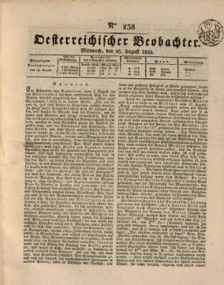 Der Oesterreichische Beobachter Mittwoch 26. August 1835