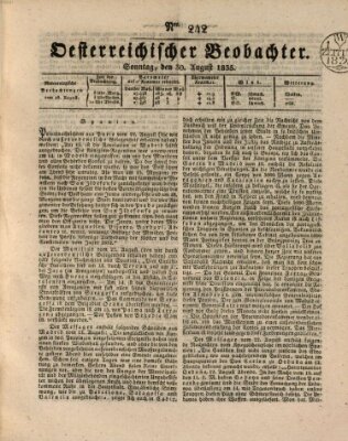 Der Oesterreichische Beobachter Sonntag 30. August 1835