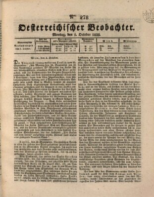 Der Oesterreichische Beobachter Montag 5. Oktober 1835