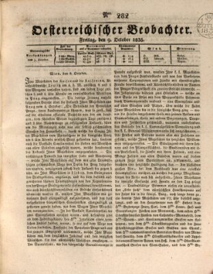 Der Oesterreichische Beobachter Freitag 9. Oktober 1835