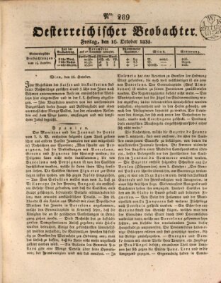 Der Oesterreichische Beobachter Freitag 16. Oktober 1835