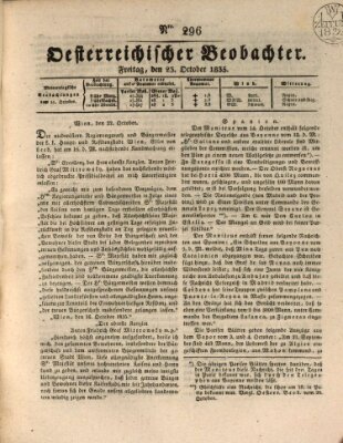 Der Oesterreichische Beobachter Freitag 23. Oktober 1835