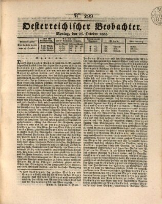 Der Oesterreichische Beobachter Montag 26. Oktober 1835