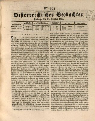 Der Oesterreichische Beobachter Freitag 30. Oktober 1835