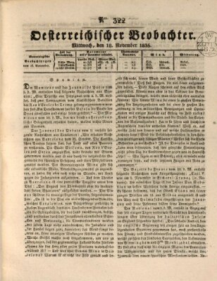 Der Oesterreichische Beobachter Mittwoch 18. November 1835