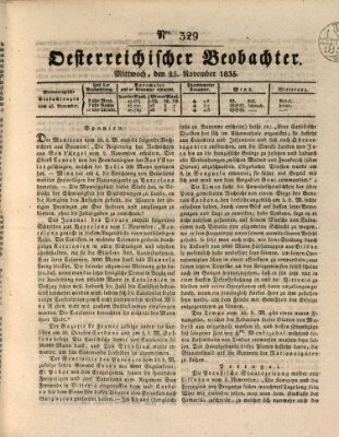 Der Oesterreichische Beobachter Mittwoch 25. November 1835