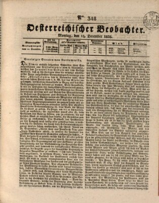 Der Oesterreichische Beobachter Montag 14. Dezember 1835