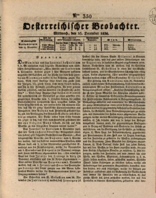 Der Oesterreichische Beobachter Mittwoch 16. Dezember 1835