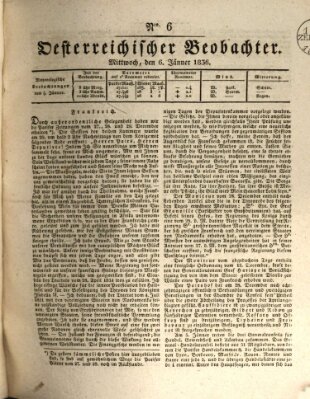 Der Oesterreichische Beobachter Mittwoch 6. Januar 1836