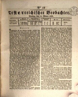 Der Oesterreichische Beobachter Montag 18. Januar 1836