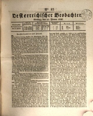 Der Oesterreichische Beobachter Montag 25. Januar 1836