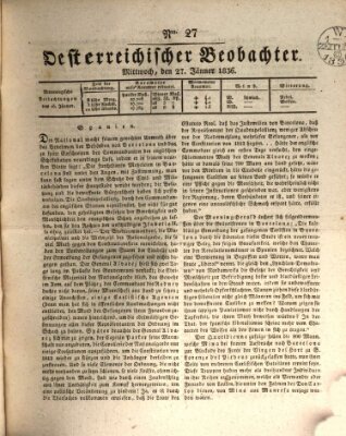 Der Oesterreichische Beobachter Mittwoch 27. Januar 1836