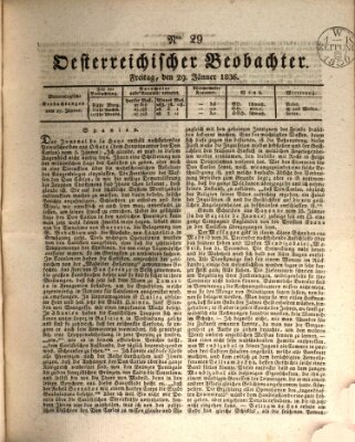 Der Oesterreichische Beobachter Freitag 29. Januar 1836