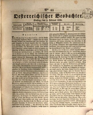 Der Oesterreichische Beobachter Dienstag 9. Februar 1836