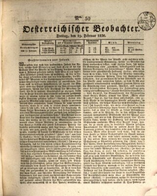 Der Oesterreichische Beobachter Freitag 19. Februar 1836