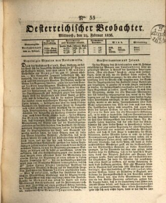 Der Oesterreichische Beobachter Mittwoch 24. Februar 1836