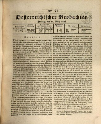 Der Oesterreichische Beobachter Freitag 11. März 1836