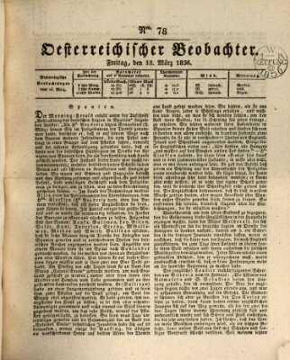 Der Oesterreichische Beobachter Freitag 18. März 1836