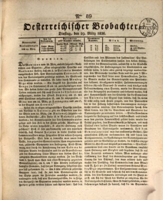 Der Oesterreichische Beobachter Dienstag 29. März 1836