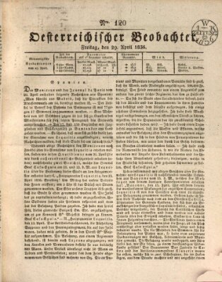 Der Oesterreichische Beobachter Freitag 29. April 1836