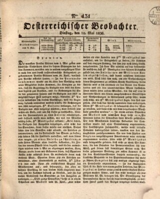 Der Oesterreichische Beobachter Dienstag 10. Mai 1836