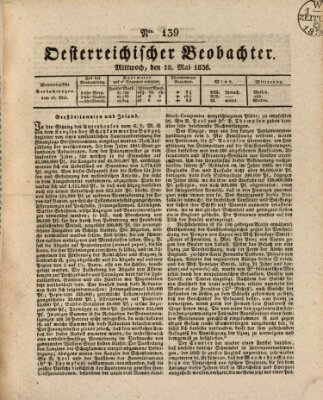 Der Oesterreichische Beobachter Mittwoch 18. Mai 1836