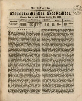 Der Oesterreichische Beobachter Montag 23. Mai 1836