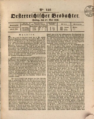 Der Oesterreichische Beobachter Freitag 27. Mai 1836