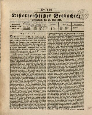 Der Oesterreichische Beobachter Samstag 28. Mai 1836