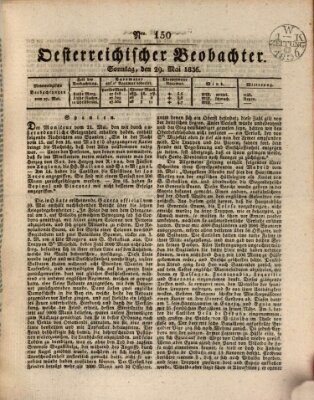 Der Oesterreichische Beobachter Sonntag 29. Mai 1836