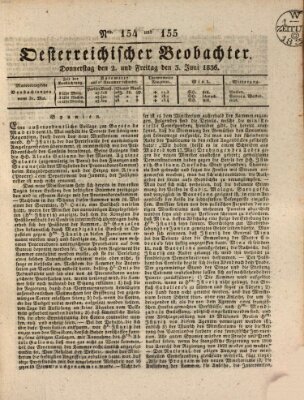 Der Oesterreichische Beobachter Donnerstag 2. Juni 1836