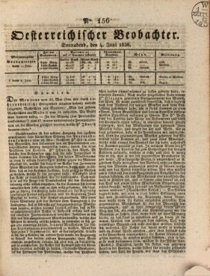 Der Oesterreichische Beobachter Samstag 4. Juni 1836