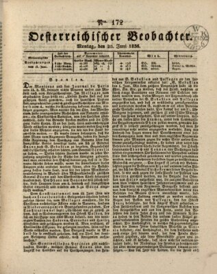 Der Oesterreichische Beobachter Montag 20. Juni 1836