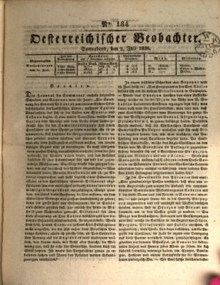 Der Oesterreichische Beobachter Samstag 2. Juli 1836