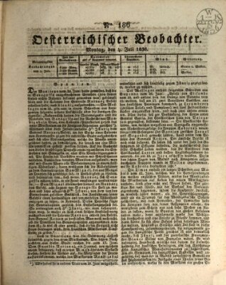 Der Oesterreichische Beobachter Montag 4. Juli 1836