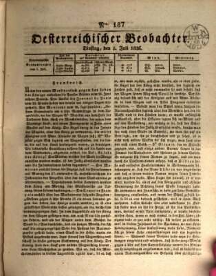 Der Oesterreichische Beobachter Dienstag 5. Juli 1836