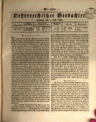 Der Oesterreichische Beobachter Freitag 8. Juli 1836