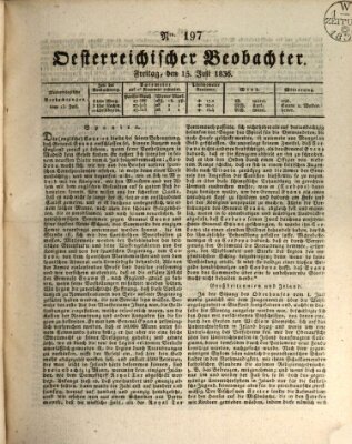 Der Oesterreichische Beobachter Freitag 15. Juli 1836