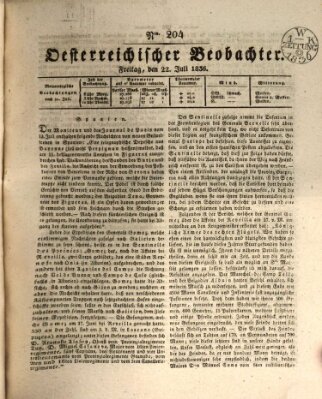 Der Oesterreichische Beobachter Freitag 22. Juli 1836