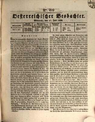 Der Oesterreichische Beobachter Mittwoch 27. Juli 1836