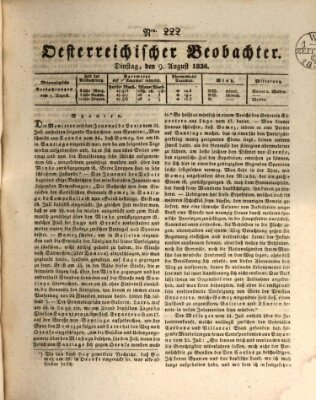 Der Oesterreichische Beobachter Dienstag 9. August 1836