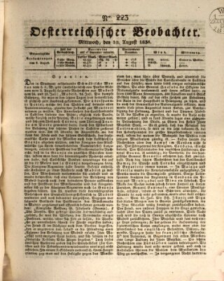 Der Oesterreichische Beobachter Mittwoch 10. August 1836