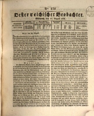 Der Oesterreichische Beobachter Mittwoch 17. August 1836