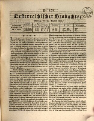 Der Oesterreichische Beobachter Freitag 26. August 1836